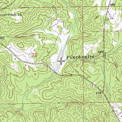 Topographic Map of Little Pinchoulee Creek, AL