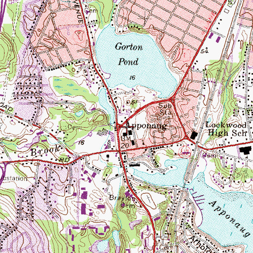 Topographic Map of Apponaug, RI
