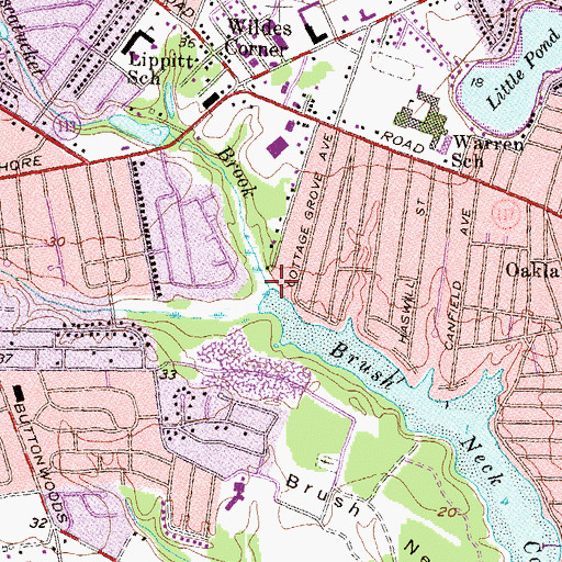 Topographic Map of Tuscatucket Brook, RI