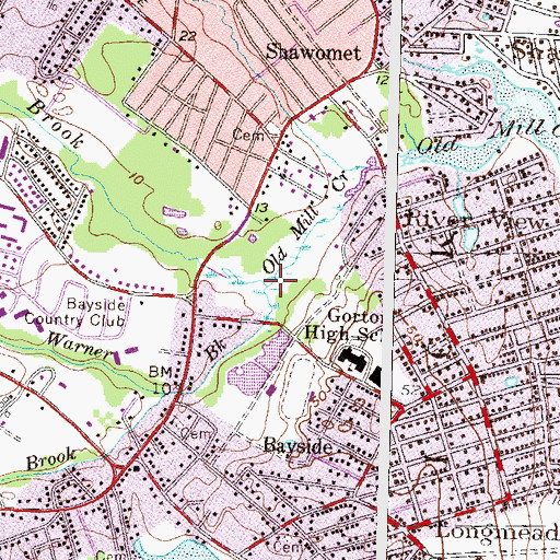 Topographic Map of Buckeye Brook, RI