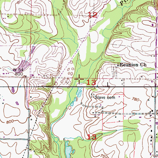 Topographic Map of Little Piney Creek, AL