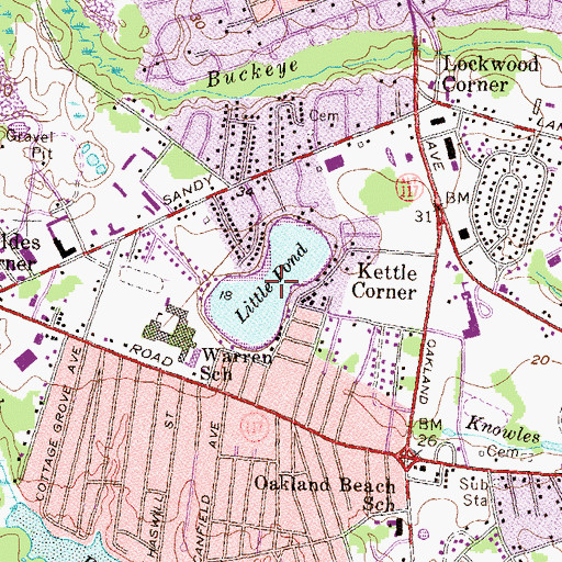 Topographic Map of Little Pond, RI