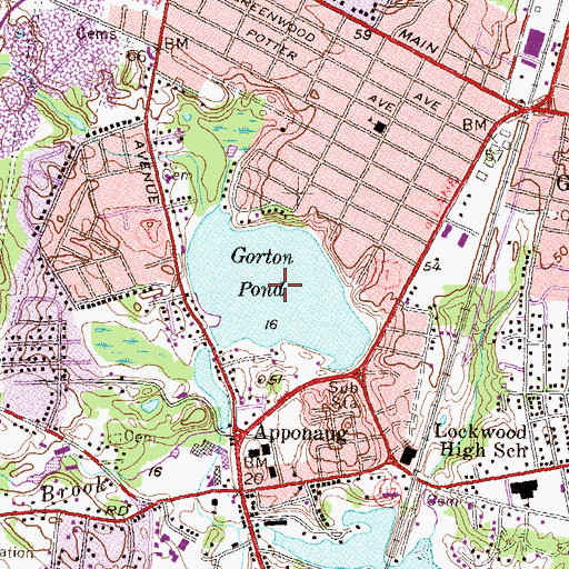 Topographic Map of Gorton Pond, RI