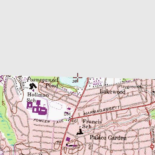 Topographic Map of Posneganset Pond, RI