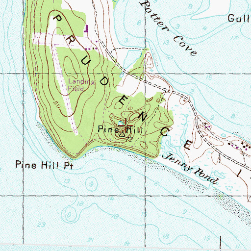 Topographic Map of Pine Hill, RI