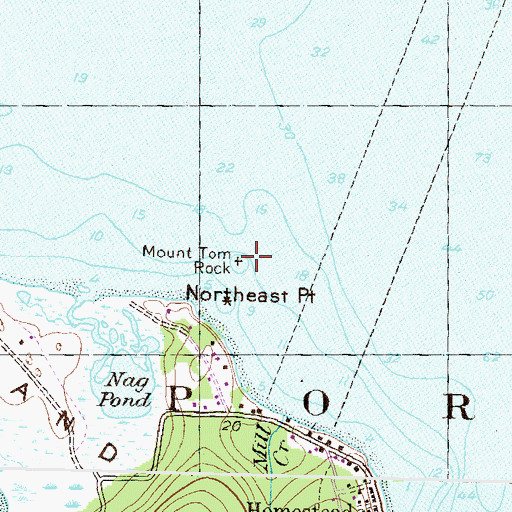Topographic Map of Mount Tom Rock, RI