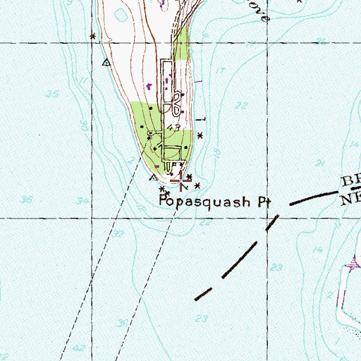 Topographic Map of Popasquash Point, RI