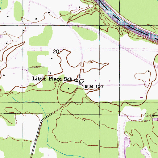 Topographic Map of Little Place School (historical), AL