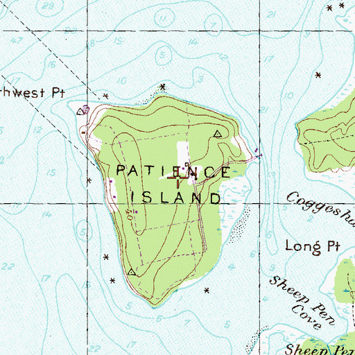 Topographic Map of Patience Island, RI