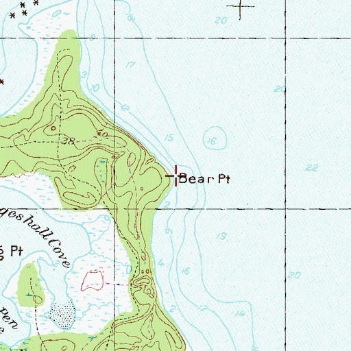 Topographic Map of Bear Point, RI