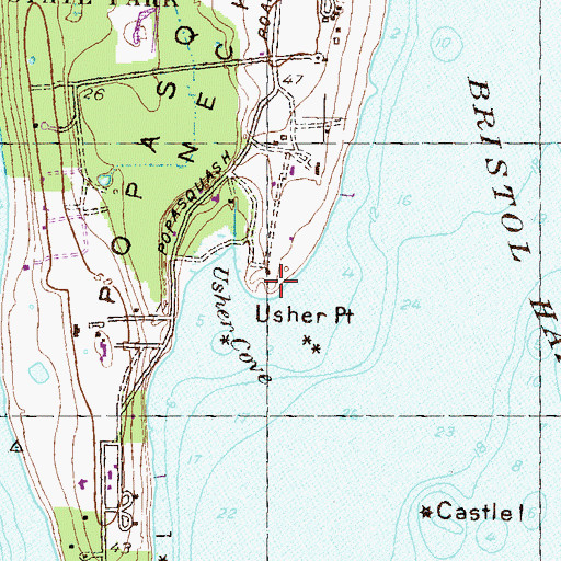 Topographic Map of Usher Point, RI