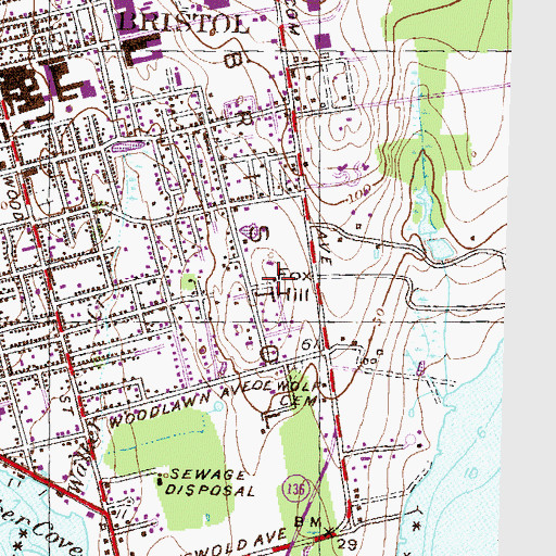 Topographic Map of Fox Hill, RI
