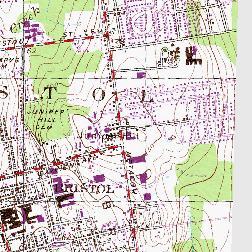Topographic Map of Juniper Hill, RI