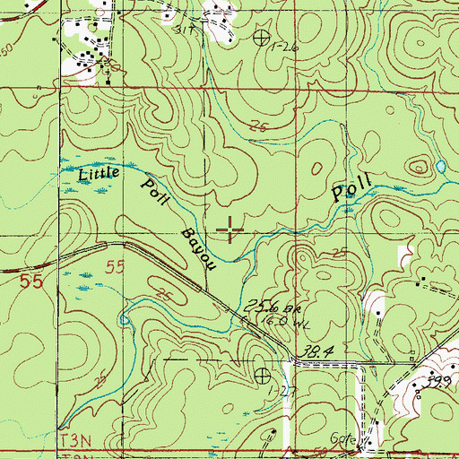 Topographic Map of Little Poll Bayou, AL