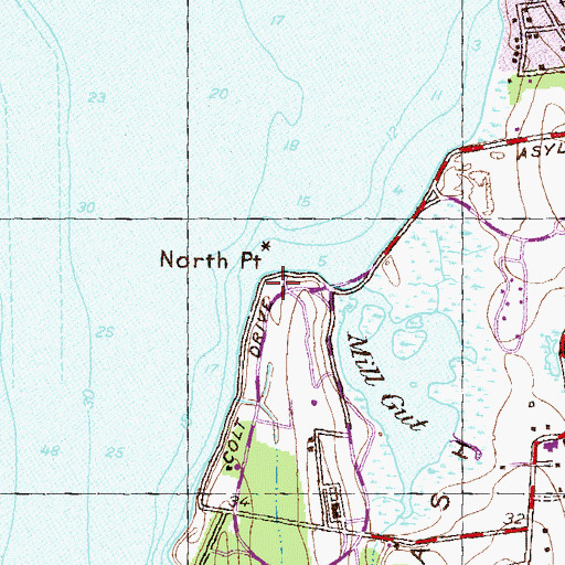 Topographic Map of North Point, RI