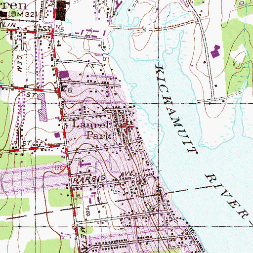 Topographic Map of Laurel Park, RI