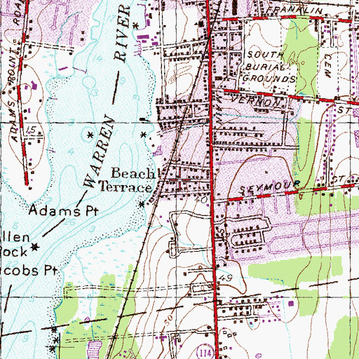 Topographic Map of Beach Terrace, RI