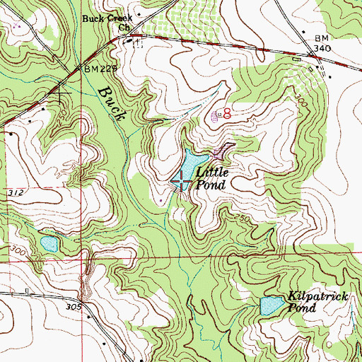 Topographic Map of Little Pond, AL
