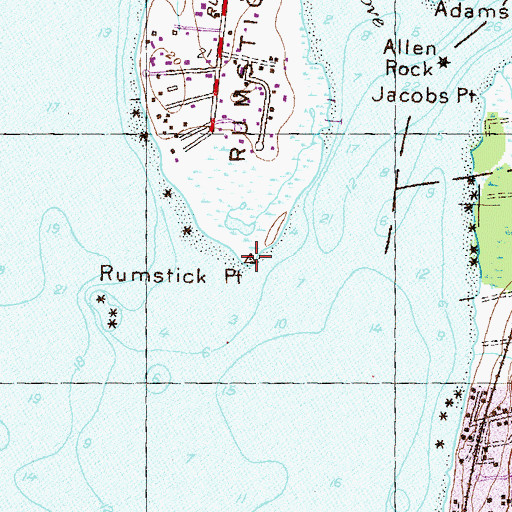 Topographic Map of Rumstick Point, RI