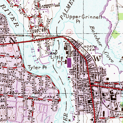 Topographic Map of Little Island, RI