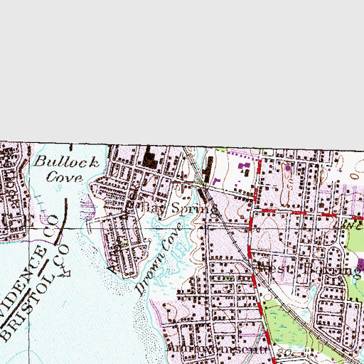Topographic Map of Bay Spring, RI