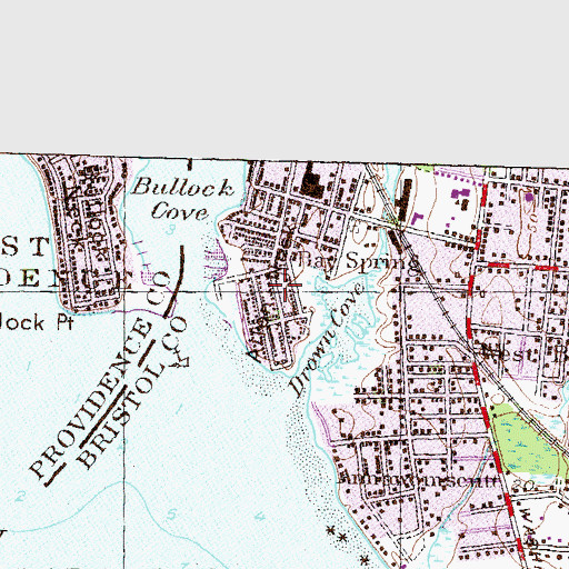 Topographic Map of Allen Neck, RI