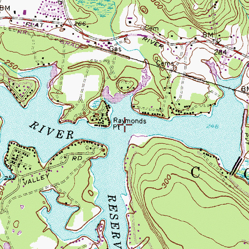 Topographic Map of Big River, RI