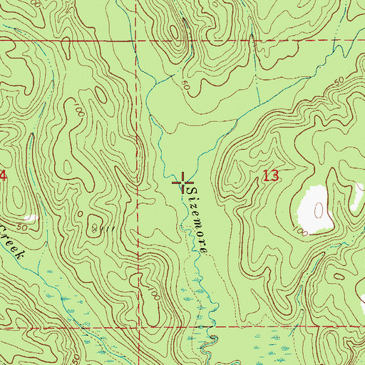 Topographic Map of Little Reedy Creek, AL