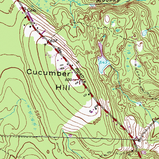 Topographic Map of Cucumber Hill, RI