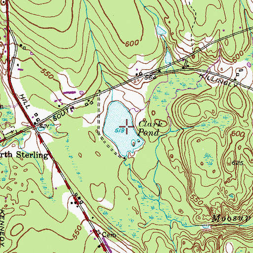 Topographic Map of Clark Pond, RI