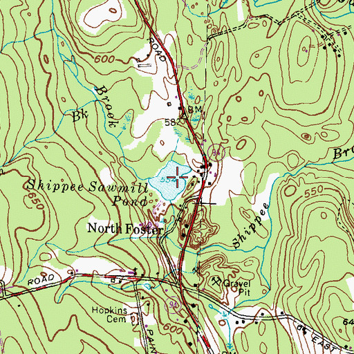 Topographic Map of Shippee Sawmill Pond, RI