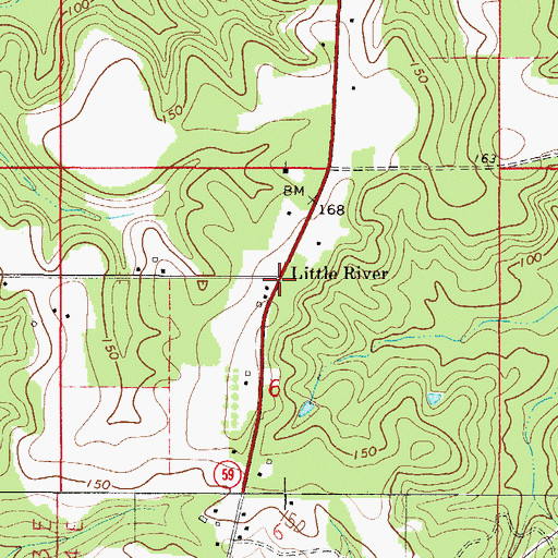 Topographic Map of Little River, AL