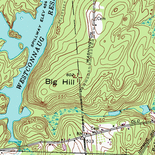 Topographic Map of Big Hill, RI