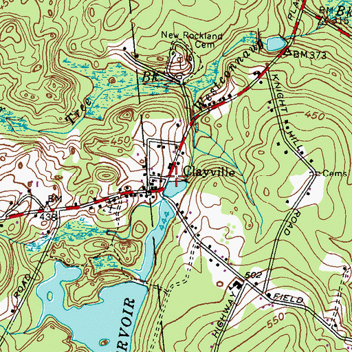 Topographic Map of Clayville, RI