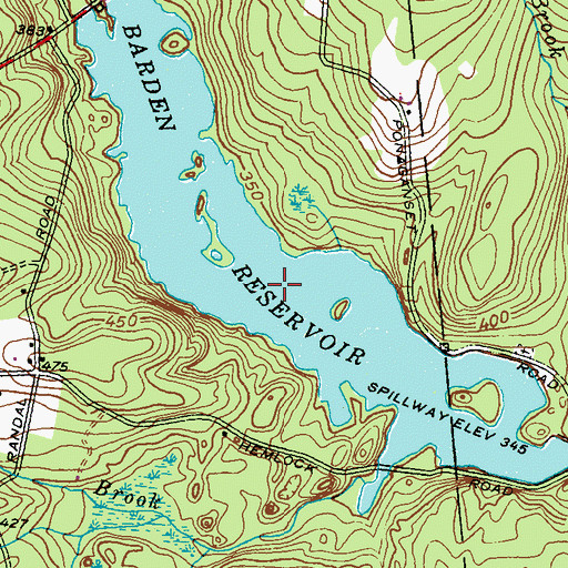Topographic Map of Barden Reservoir, RI