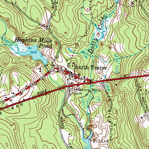 Topographic Map of South Foster, RI