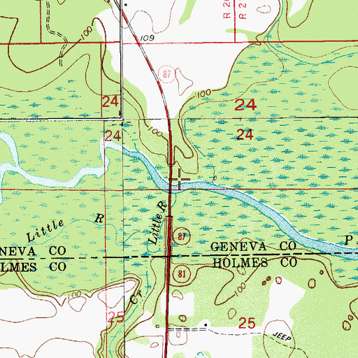 Topographic Map of Little River, AL