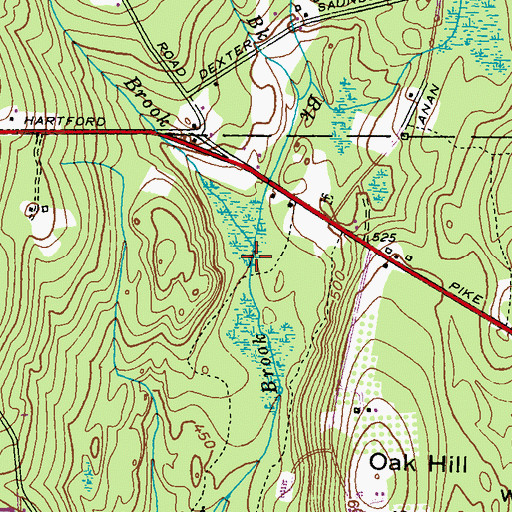Topographic Map of Hannah Brook, RI