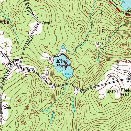 Topographic Map of King Pond, RI