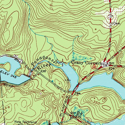 Topographic Map of Swamp Brook, RI