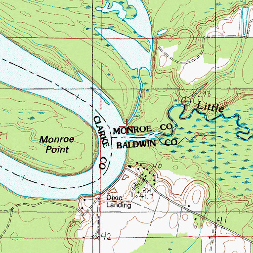 Topographic Map of Little River, AL