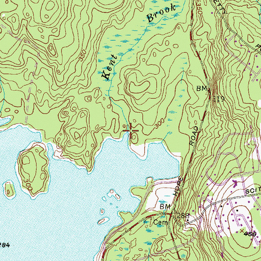 Topographic Map of Kent Brook, RI