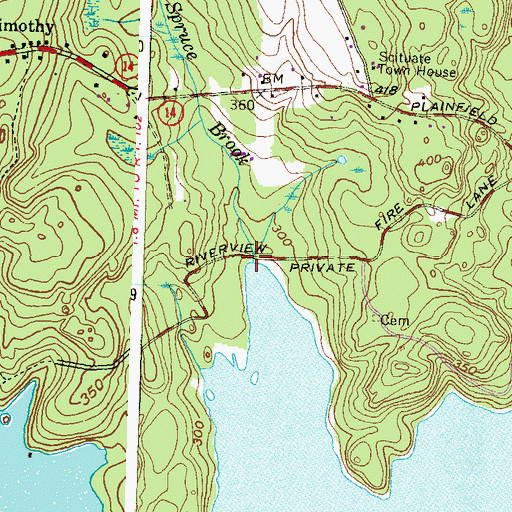 Topographic Map of Spruce Brook, RI
