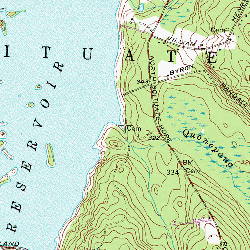 Topographic Map of Quonopaug Brook, RI