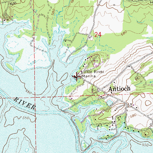 Topographic Map of Little River Marina, AL
