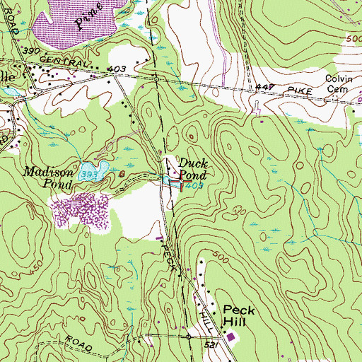 Topographic Map of Duck Pond, RI
