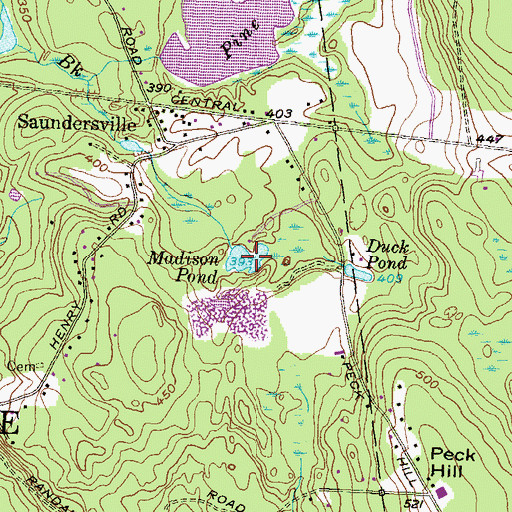 Topographic Map of Madison Pond, RI