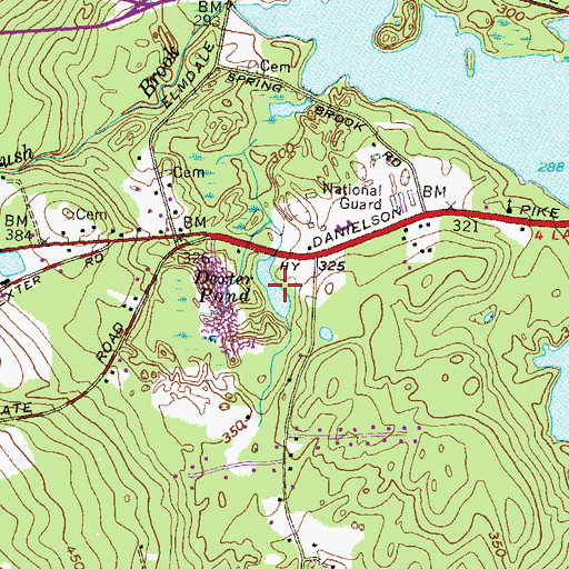 Topographic Map of Dexter Pond, RI