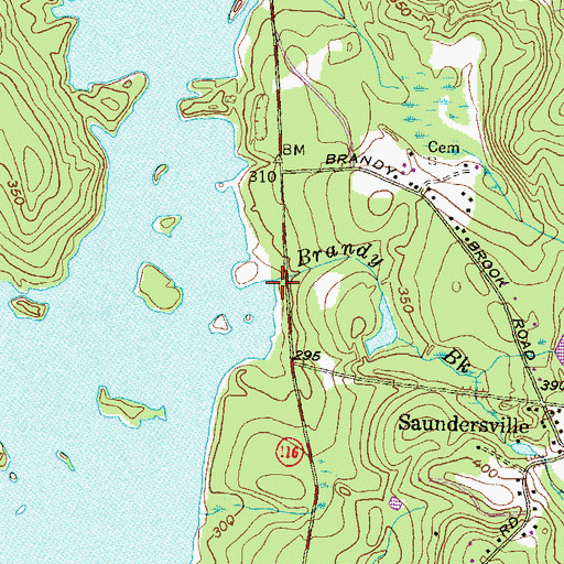 Topographic Map of Brandy Brook, RI
