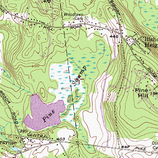 Topographic Map of Pine Swamp, RI